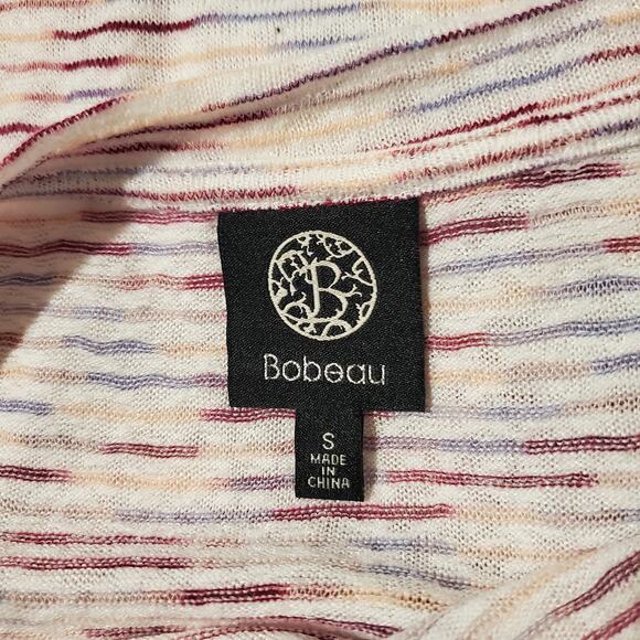Bobeau Striped Multicolor V-Neck Twist Hem T-Shirt Womens Size S Short Sleeve - Picture 6 of 8